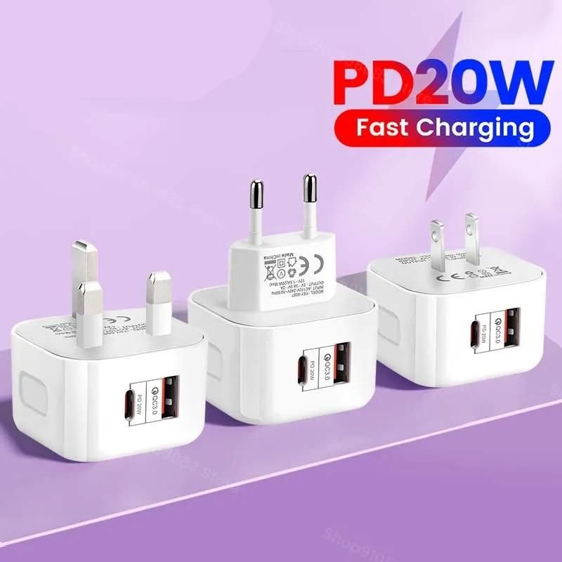 20W USB-C Fast Charger with Quick Charge 3.0 – Universal Adapter for Mobile Phones
